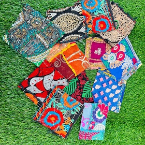 Assortment Embroidered Applique Variety Grab Bag Bundle, Crazy Quilting Square, Vintage Embroidery Scrap Pack, Journals, Collage, Crafting