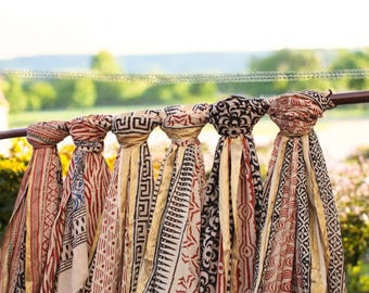 Hand Block Print Cotton Sarong: Indian Beach Cover-Up Scarf