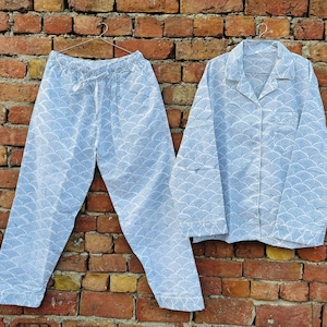 Indian Hand Block Print Pajamas set Cotton Women&#39;s PJ Set Holiday Gifts Bridesmaid pajamas Night Wear Pajamas For Bridal Matching Pajama set