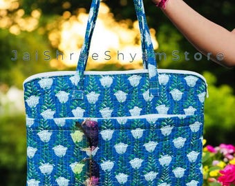 Floral Quilted Laptop Bag: Handmade Cotton Tablet Sleeve