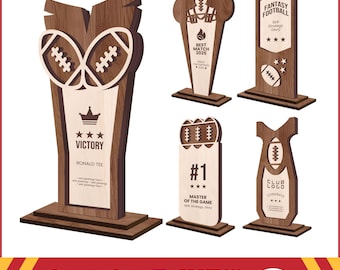 American Football Trophy SVG Laser Cut Award, Trofeo Futbol World Cup, Sports Award, Football Player Gift Medal SVG, Trofeos de Futbol