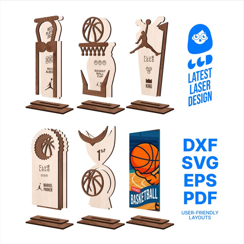 Basketball Trophy SVG Laser Cut File - Digital Basketball Award ...