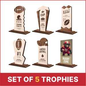 Fantasy Football Trophy SVG Laser Cut Award, Trofeo Futbol World Cup, Sports Award, Football Player Gift, Rugby Medal SVG, Trofeos de Futbol