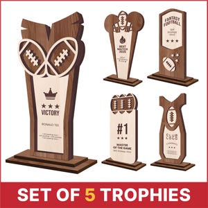 Fantasy Football Trophy SVG Laser Cut Award, Trofeo Futbol World Cup, Sports Award, Football Player Gift, Rugby Medal SVG, Trofeos de Futbol
