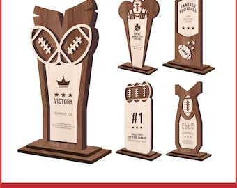 Fantasy Football Trophy SVG Laser Cut Award, Trofeo Futbol World Cup, Sports Award, Football Player Gift, Rugby Medal SVG, Trofeos de Futbol