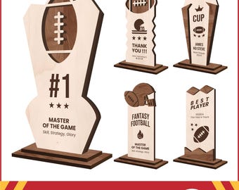 American Football Trophy SVG Laser Cut Award, Trofeo Futbol World Cup, Sports Award, Football Player Gift Medal SVG, Trofeos de Futbol