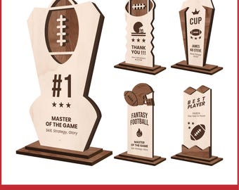 Fantasy Football Trophy SVG Laser Cut Award, Trofeo Futbol World Cup, Sports Award, Football Player Gift, Rugby Medal SVG, Trofeos de Futbol