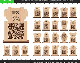 Scan to Pay Sign SVG Bundle: Social Media QR Code Template (Digital Download)