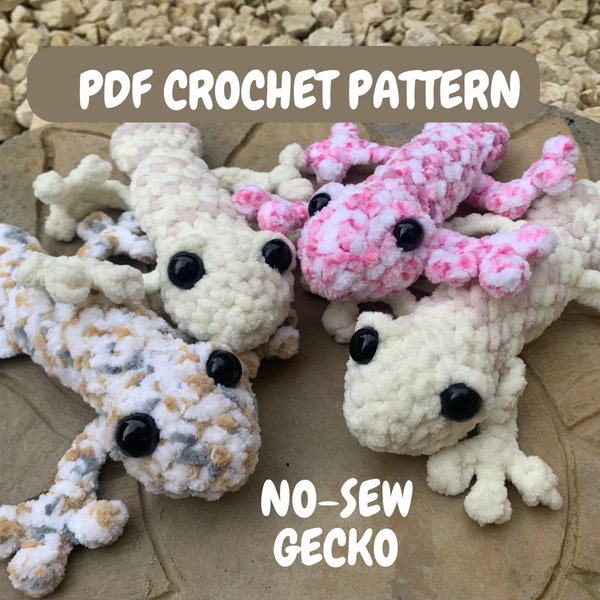 No-Sew Gecko Crochet Pattern, Crochet Gecko, Gecko Pattern, No-Sew Crochet Pattern, Quick Crochet, Easy Crochet, Lizard Crochet Pattern