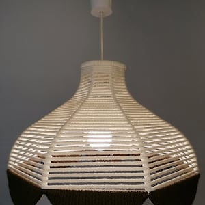 Vintage Joegoslavische beige touw hanglamp/1980