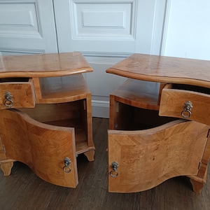 Vintage Yugoslavian Nightside Tables/set of 2/Mid century/Art Deco/ Nightstands/ Yugoslavian Console Tables