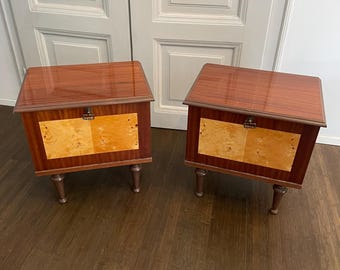 Tables de chevet yougoslaves vintage : tables de chevet rétro, paire de 2