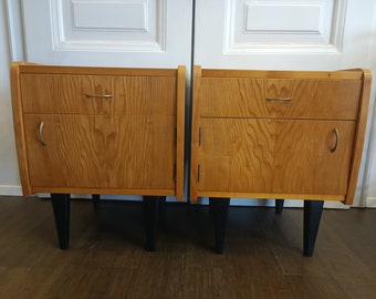 Vintage yugoslavian Nightstands/pair of 2/Vintage Night Tables/Bedside Tables / Vintage Furniture /retro nightsides