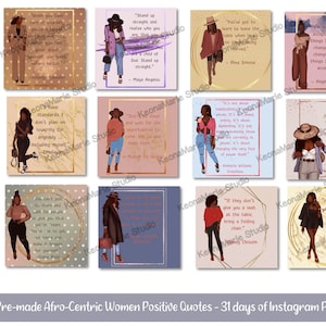 31 Frauen, die sich über - Ermächtigung von Frauen Zitaten, inspirierende Führung von Frauen, Empowerment von schwarzen Frauen druckbar, Affirmationskarten