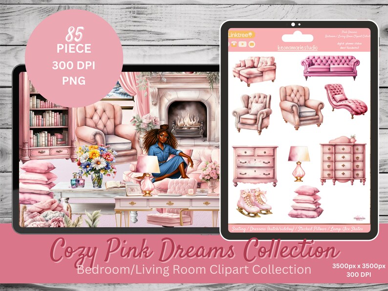 Afro Girl Clipart Stickers: Goodnotes Digital Planner Bundle (PNG) - Etsy
