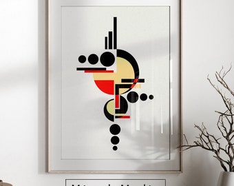 bauhaus poster print | aesthetic poster digital download | mixed media art prints