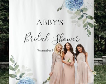 Eucalyptus Bridal Shower Photo Booth Backdrop, Custom Bridal Shower Backdrop Wedding photo backdrop ,Wedding Tapestry Banner
