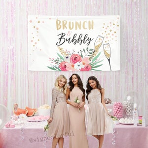 Bridal Shower Backdrop, Brunch and bubbly Bridal shower banner Champagne,Custom Bridal Shower Backdrop,Bridal Shower  Reception