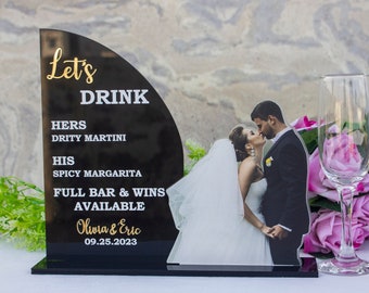 Custom Acrylic Wedding Bar Sign – Personalized Reception Decor