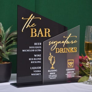 Wedding Arch Bar Sign | Let&#39;s Drink Sign | Custom Acrylic Bar Menu Sign for Wedding | Bar Menu | Bar Menu Wedding | Acrylic Bar Sign |