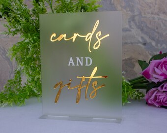Ensemble de plaques de mariage en acrylique dépoli : cartes et cadeaux, livre d'or, souvenir affectueux