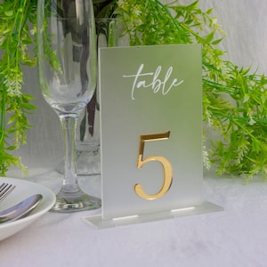 Modern Acrylic Wedding Table Numbers with Stands