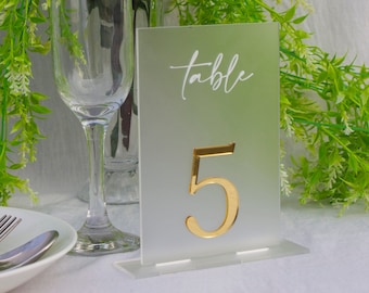 Modern Acrylic Wedding Table Numbers with Stands