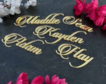 Laser Cut Acrylic Wedding Place Cards: Personalized Name Sign