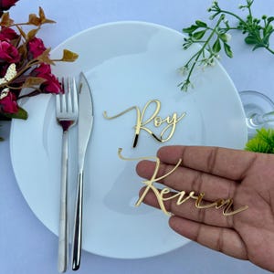 Cartes de visite pour mariage, Marque-places, Plaque nominative découpée au laser, Marque-places pour mariage, Cartes de réception, Marque-places de table, Couverts de table, Cartes en acrylique