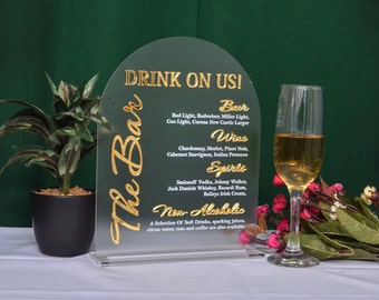 Personalized Acrylic Wedding Bar Sign - Custom Decor for Your Special Day