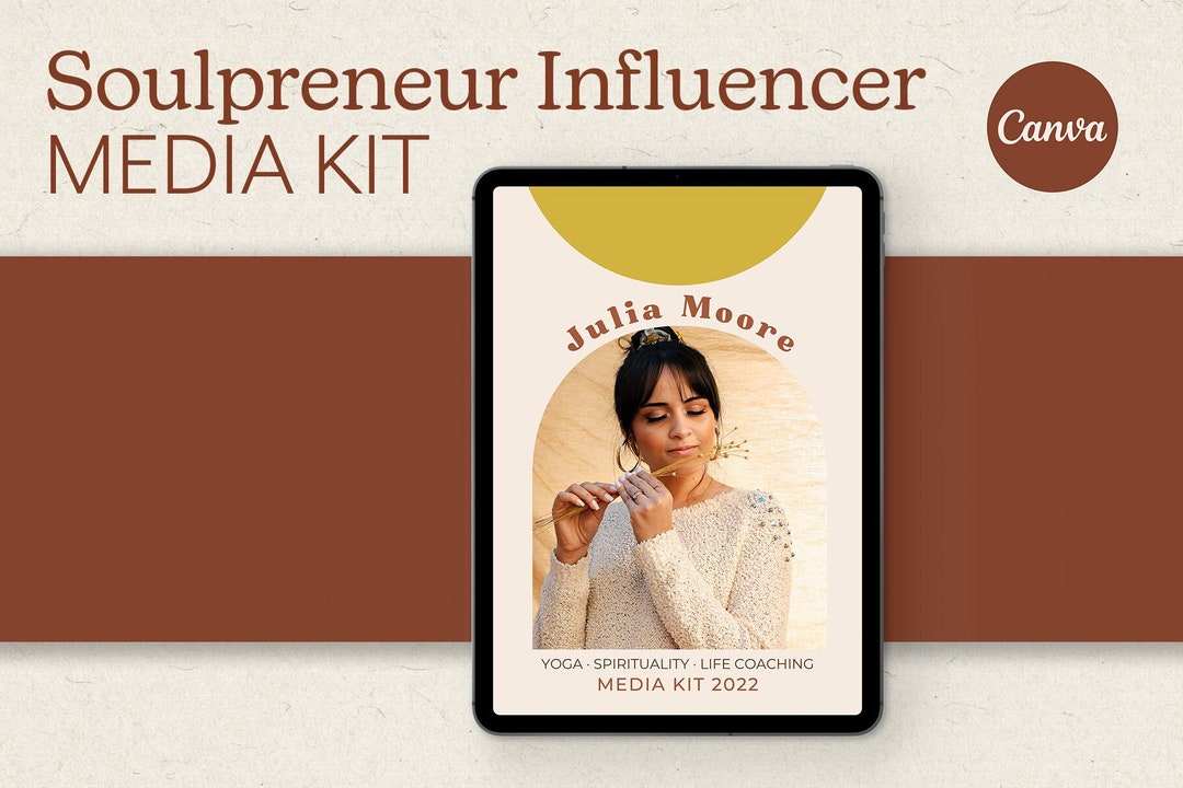 9 Page Social Media Kit Canva Template for Bloggers Etsy