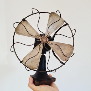 Vintage Italian FASE Desk Fan: 1930s Cast Iron Industrial Decor