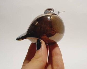 Oiva Toikka Kuukunen Puffball Lustre Glass Bird Lustre Clear Head Signed Free Shipping Worldwide