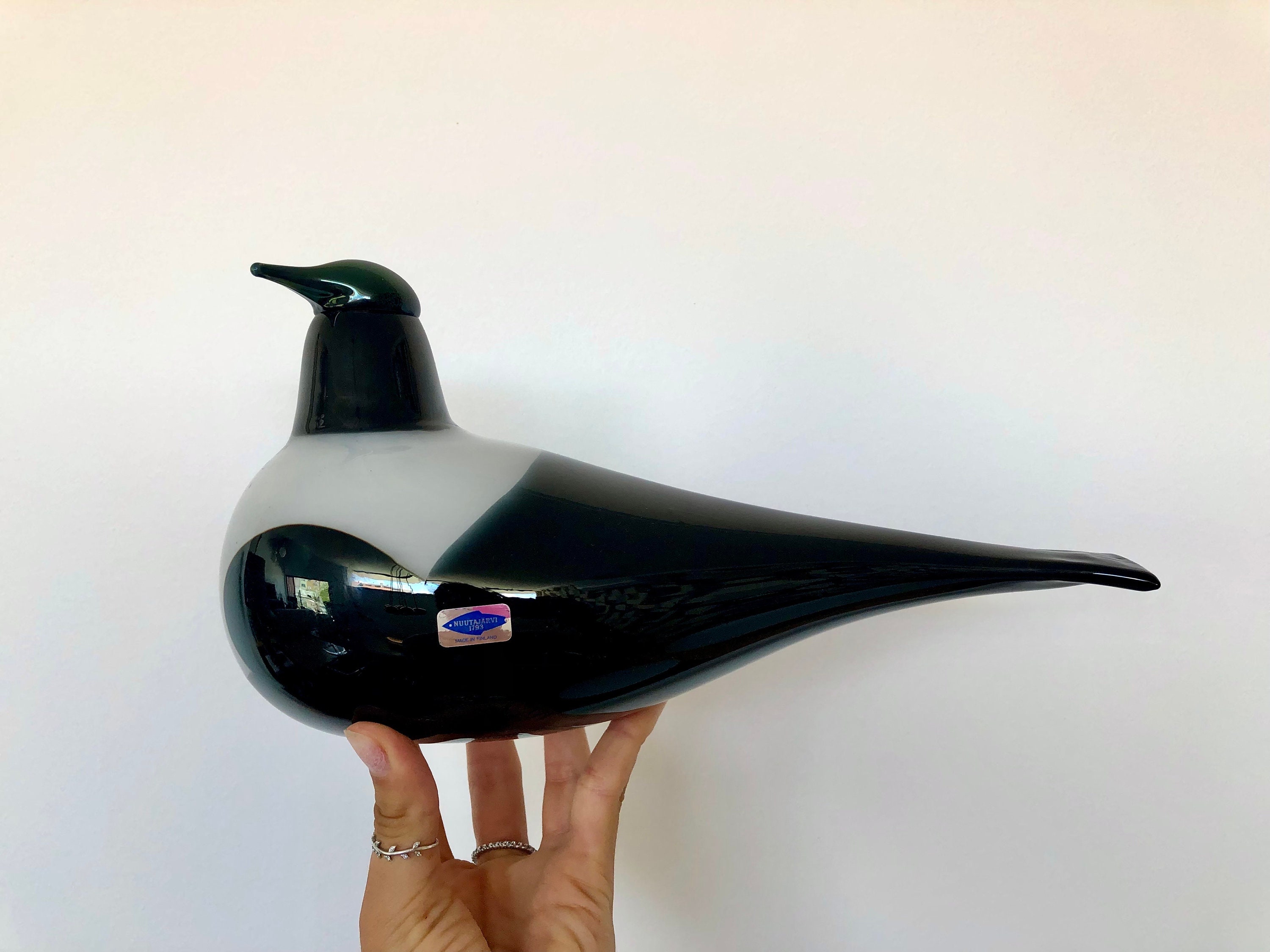 工芸品  birds oiva toikka MAGPIE Magpie Oiva Toikka Design glass bird Nuutajärvi Iittala