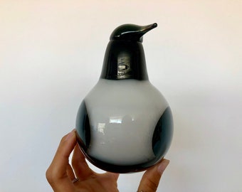 Oiva Toikka Glass Bird Magpie: Signed Nuutajarvi Finnish Art Glass