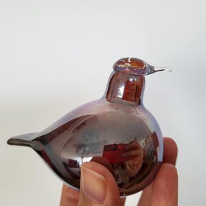 Iittala Oiva Toikka Glass Bird Tirri Tern Small Silver Lustre Honey Signed Iittala sticker Made in Finland Free Shipping Worldwide