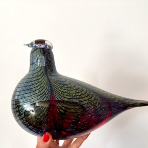 Oiva Toikka Pheasant Fasaani Glass Bird Clear Head Signed Free Shipping Worldwide