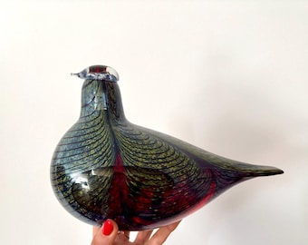 ヌータヤルヴィ　バード　アートガラス　置物　フィンランド　北欧ヴィンテージ　2個 NUUTAJARVI/ヌータヤルヴィ Birds by Toikka 