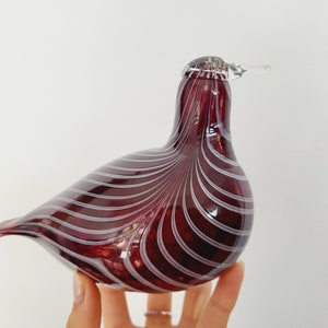 Oiva Toikka Nium Millennium Special Glass Dar Red White Stripes Signed Iittala sticker Made in Finland Free Shipping Worldwide