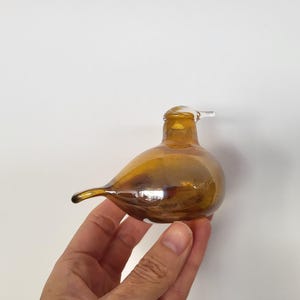 Iittala Oiva Toikka Glass Bird Tirri Tern Small Golden Honey Yellow Signed Iittala sticker Made in Finland Free Shipping Worldwide