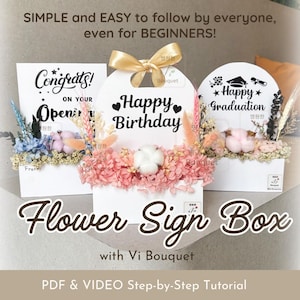DIY Tutorial Flower Box - Welcome Sign for Beginners | Step by step PDF & Video Tutorial | Downloadable PDF