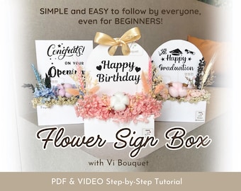 DIY Flower Sign Box Online Course : Step-by-Step PDF & Video Tutorial