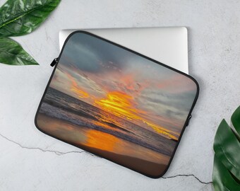 Sunset Beach Laptop Sleeve: Neoprene Computer Protector