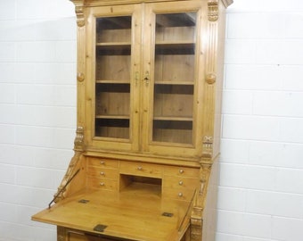 Antiker Schreibschrank Schrank Sekretär aus Weichholz Gründerzeit um 1880