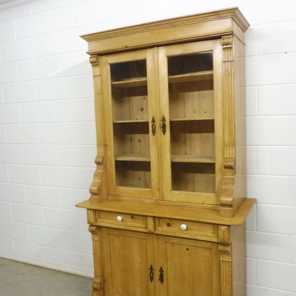 Antiker Küchenschrank Buffet Vitrine Schrank Weichholz Gründerzeit um 1880