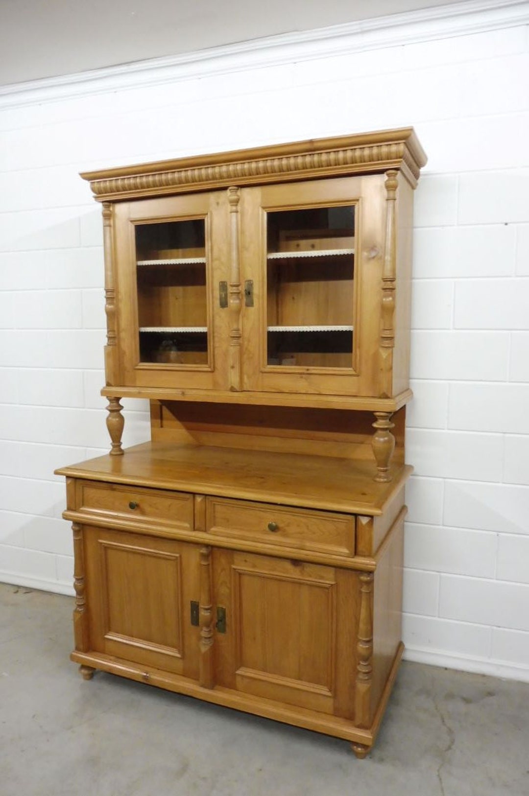 Antique Kitchen Cabinet Buffet Display Case Cabinet Made of Softwood ...