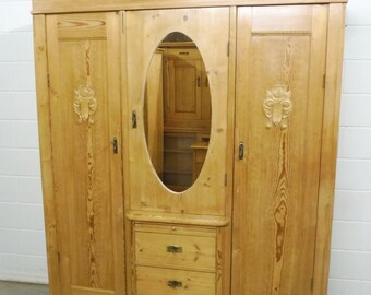 Weichholz Antiker Schrank Kleiderschrank Jugendstil um 1900 Zerlegbar