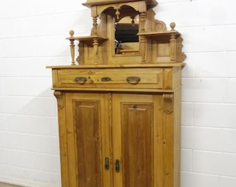 Jugendstil Vertiko um 1900 Schrank Küchenschrank Weichholz Schrank Kommode Wandschrank Jugendstil Schrank Antiker Schrank