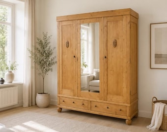Kleiderschrank Jugendstil um 1900 Schlafzimmerschrank Vorratschrank Wandschrank Dielenschrank