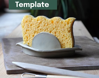 Printable Pottery Template + Video Tutorial -- Sponge Holder